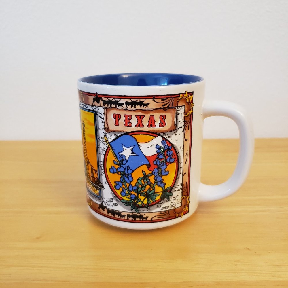 Vintage 1993 Texas Coffee Mug Historical Moments